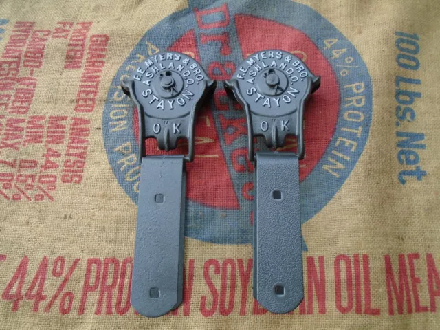Antique/Primitive Original Barn Door Rollers F.e Myers Ashland Ohio Restored