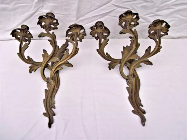 Grandes appliques art nouveau en bronze hauteur 39 cm