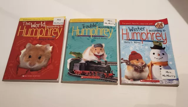 ACCORDING TO HUMPHREY Series lot of 3 chapter books by Betty G. Birney: #1, 3, 9