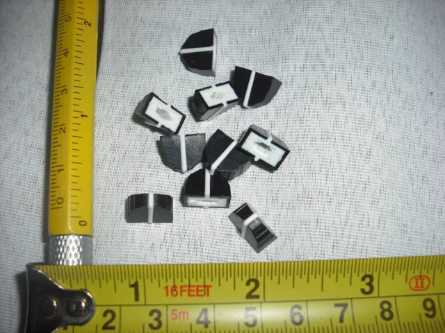 10x Black white Graphic EQ fader tip slider cap stripe straight potentiometer