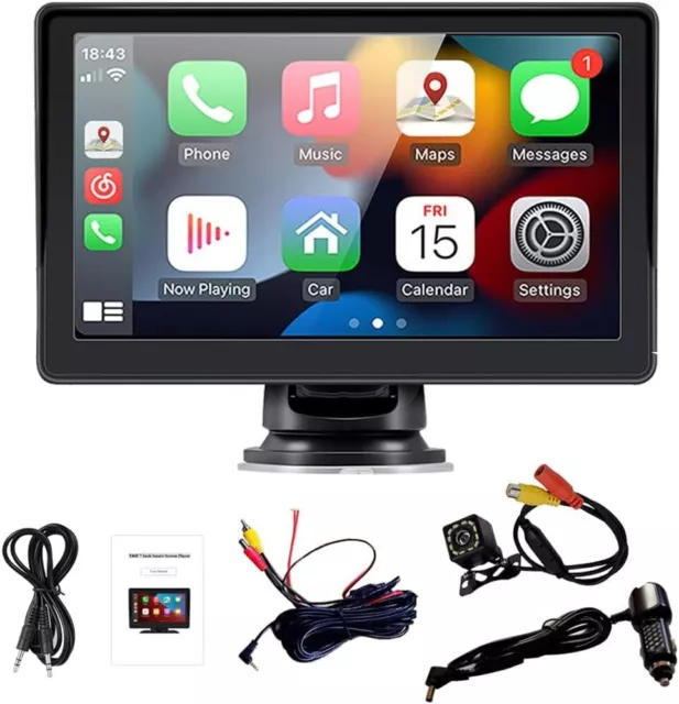 Autoradio sans fil avec écran tactile, lecteur vidéo, Apple Carplay, Android...