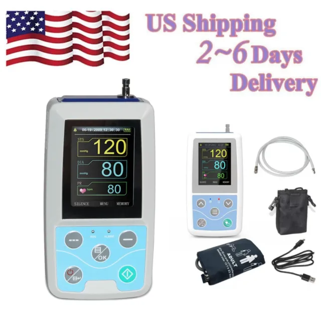 ABPM50 Ambulatory Blood Pressure Monitor 24h NIBP Holter Recorder USB Software