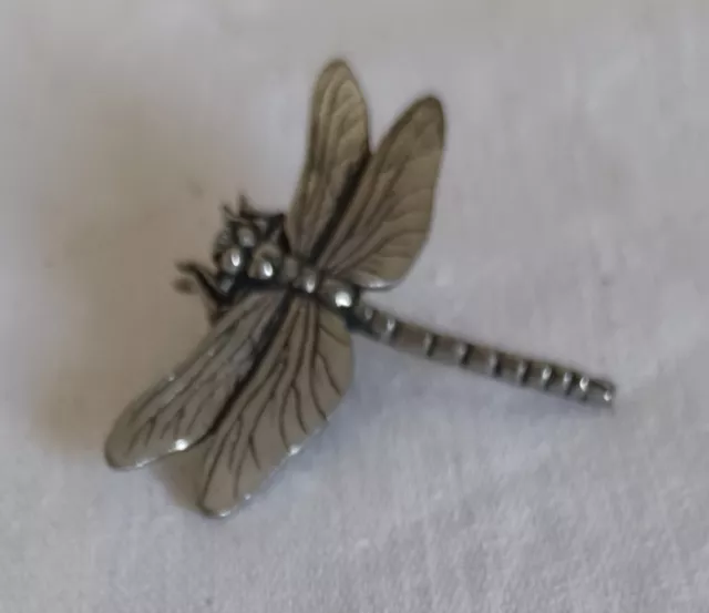 Pewter Dragonfly Lapel Pin Badge Brooch - A R Brown