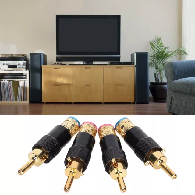 Preffair BA1410 Banana Plugs 24K Gold Plated HIFI Banana Speaker Plug For Au AUS