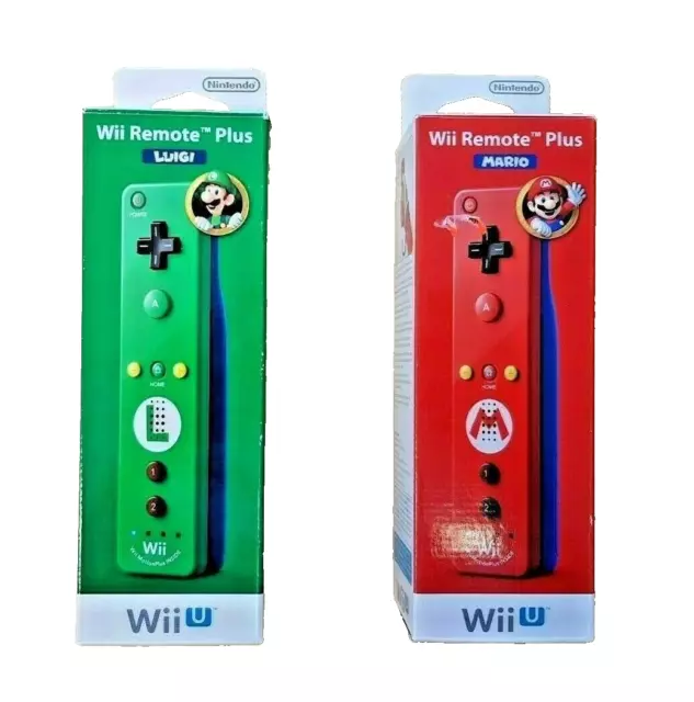 2 Pieza Original Wii Remote Motion Plus Controlador Luigi Y Mario Edición Ovp