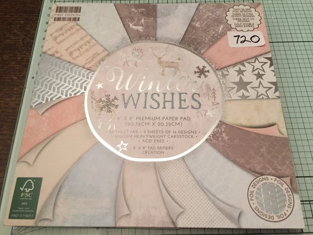 First Edition Winter Wishes Luxury paper/card pad 48   8" x 8" pages Ref720