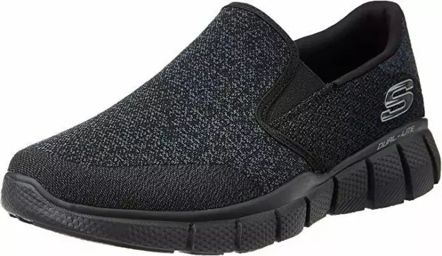 NIB MEN SKECHERS 51521Eww Bbk Equalizer 2.0 Black Slip On Loafer