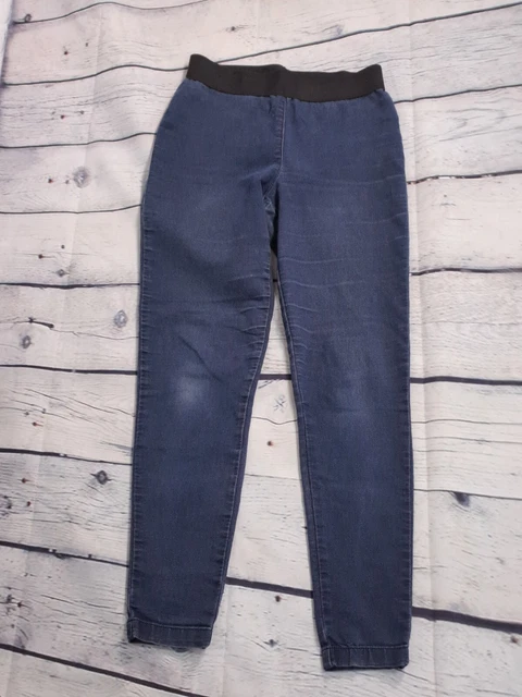 Jeggings denim da donna blu skinny alto taglia 10 (GQ13)