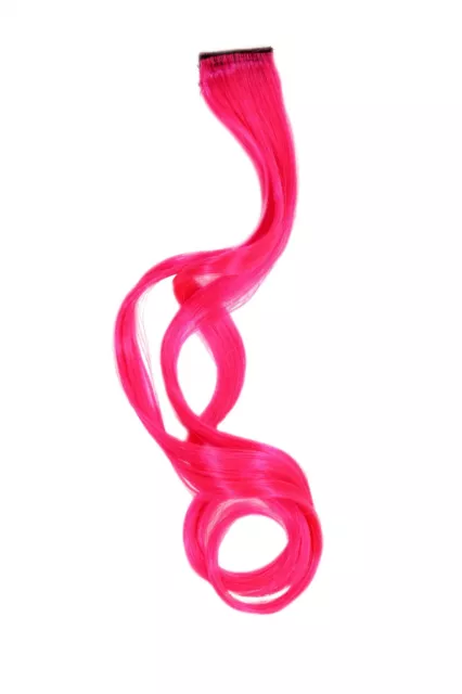1 Clip Extension Cheveux Mèches Ondulés Rose Fluo 45cm YZF-P1C18-TF2315