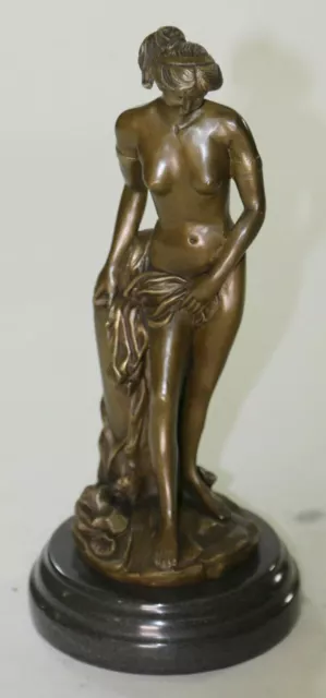 Bronze Figur Jungfrau Frau Statue Erotik Bronze Sculpture Kunst Vénus Akt Antik 3