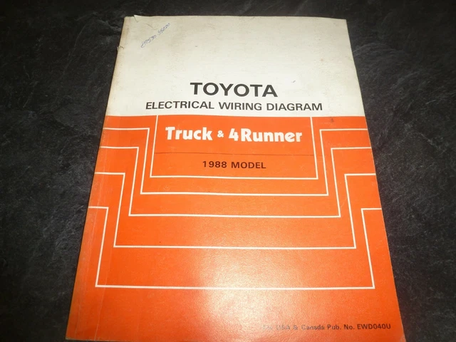1988 TOYOTA TRUCK & 4Runner Electrical Wiring Diagrams Manual Deluxe