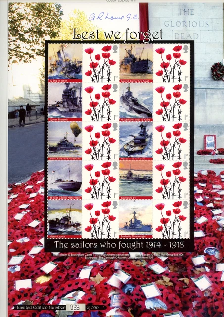 Lest we Forget Smilers sheet signed Alfred Lowe GC