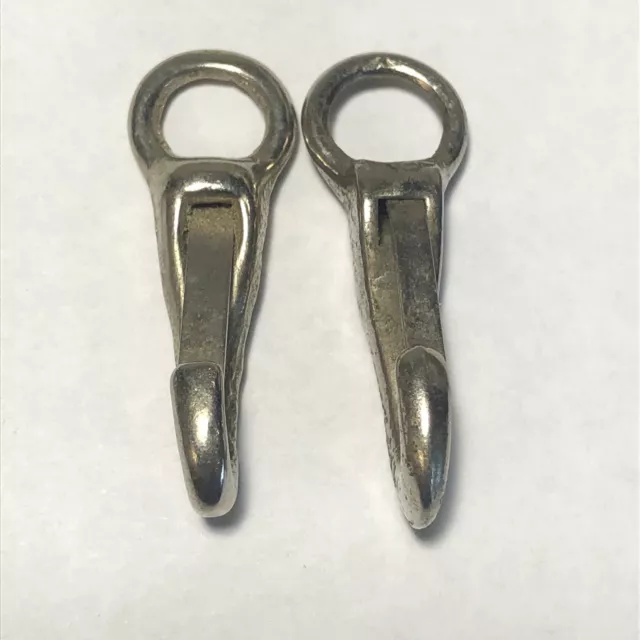 Vintage 2 Chrome Plated Cast Brass 2” Marine Grade Snap Hooks Italy