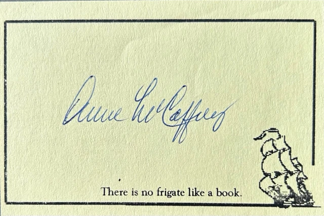 ANNE MCCAFFREY Signed Autograph 2.5X3 Inch Bookplate ANNE MCCAFFREY Signed Autograph 2.5X3 Inch Bookplate