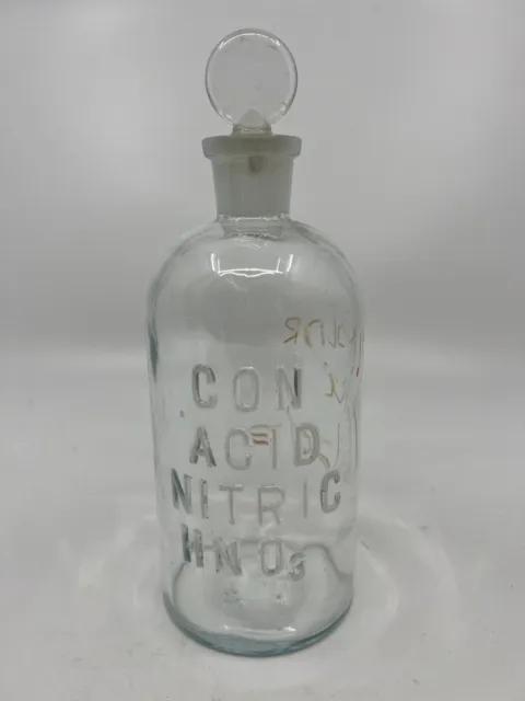 Con Acid Nitric Hno3 Tcw Vintage Reagent Bottle Chemistry Pharmacy Apothecary