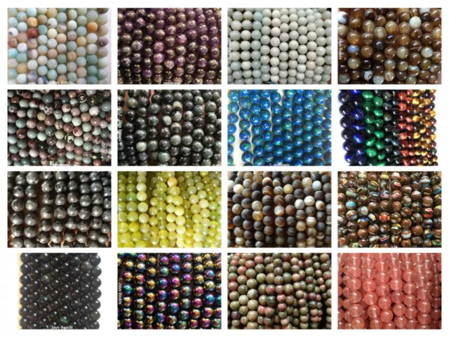 8mm Semi Precious Gemstone Rounds Beads for Jewellery Making (app. 46-50 beads) 3