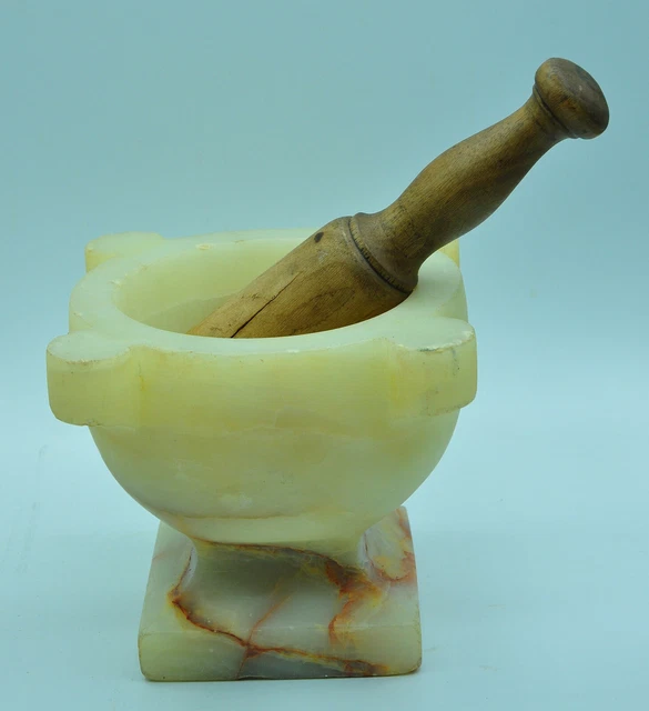 Mortier Et Pilon En Bois D'Acacia Naturel - Ustensile Cuisine Ergonomique Pour Épices Herbes Ail
