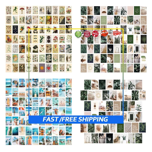#b Kit de collage de pared de imágenes estéticas, 70 piezas carteles postales fotos artes de pared