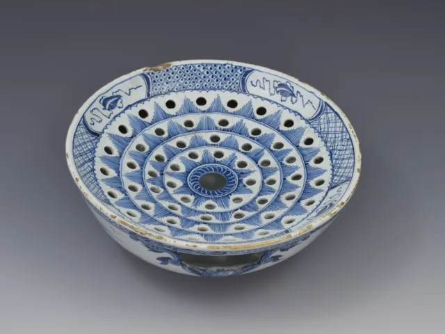 18th Century English Delft Colander Bowl c.1760 Antique