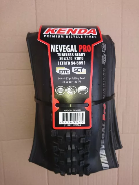 KENDA K1010 NEVEGAL Bike Tyre, size 26 x 2.10, ETRTO 54-559 & FREE TUBE