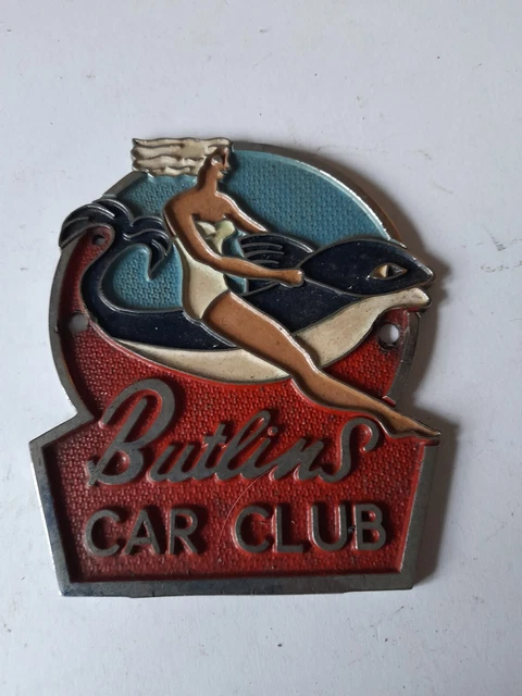 BUTLINS CAR CLUB badge. Butlins grill fitting badge. butlins motor club ...