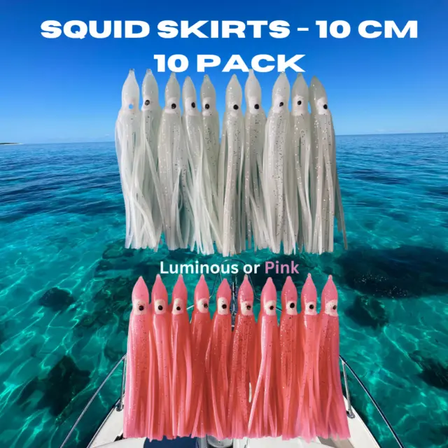 10 X PINK Squid Octopus Lure Skirts 14cm Game Fishing Lures Trolling Skirts  New! $12.75 - PicClick AU