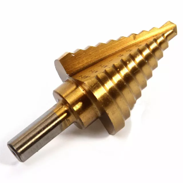 1/4' to 1-3/8' Titanium Step Drill Bit HSS Cobalt Unibit Tool For Sheet Metal US