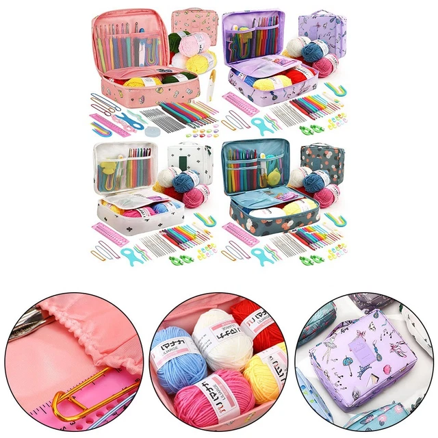 SUVSOON Kit De Crochet 103 Pièces Avec Sac De Rangement, Kit De Crochet Pour Tricot Ergonomique, Prise En Main Douce, Pour Débutants Et Amateurs De Crochet