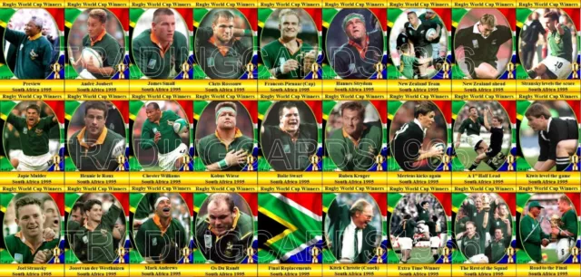 South Africa 1995 Rugby Union World Cup Final Winners Trading Cards