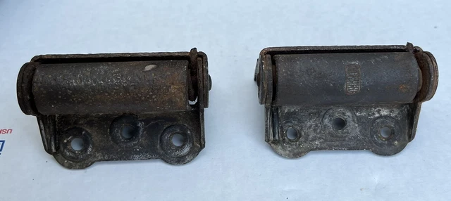 Pair of Vintage Antique Victorian Cast Iron Spring Loaded Screen Door Hinges