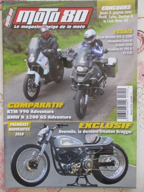 Revue Belge Moto 80 N°705: 08/2009: Ducati Monster 696 & 1100 - Bmw R1200 Gs -