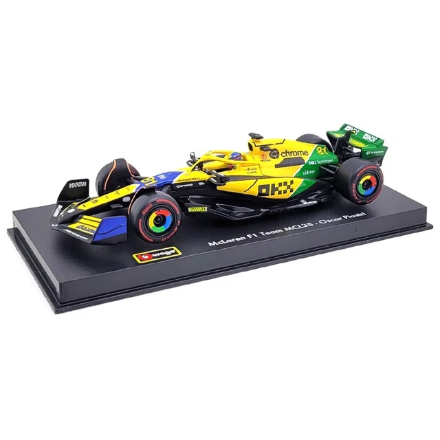 Bburago – F1 McLaren MCL38 2024 – Monaco GP – Livrée Senna 30e Anniversaire – Oscar Piastri 81 – échelle 1:43 – 12 Cm