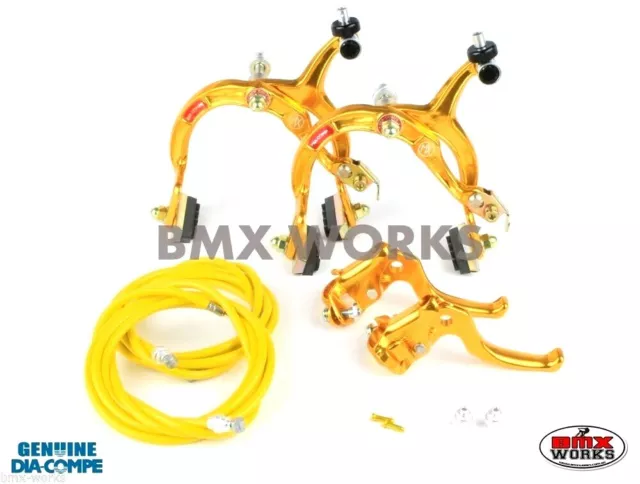 Dia-Compe MX1000 - MX122 Gold Brake Set - Suits Old School BMX