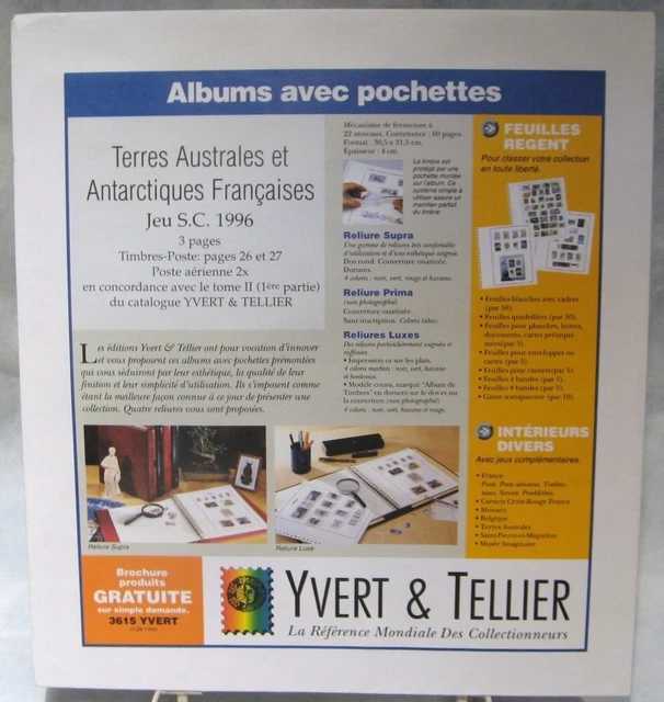 Yvert et Tellier - JEU T.A.A.F. S.C 1996 (Avec Pochettes)