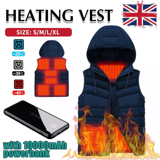 Electric Heated Vest Warm Gilet Winter USB Jacket Women Men Heating Coat Thermal
