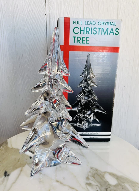 Vintage Signs Lead Crystal Christmas Tree 10” 1976 Japan