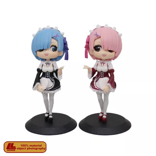 Anime Re Life In a Different World Rem Ram 2pcs Big eye cute PVC Figure Toy Gift