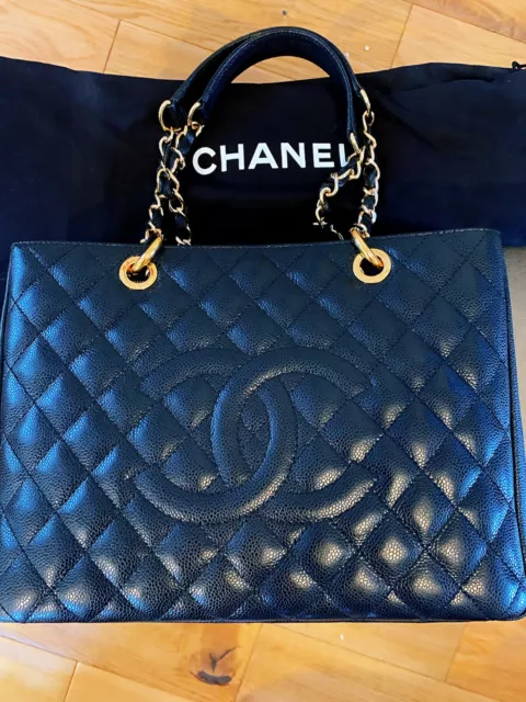 Chanel GST Grand Shopping Tote Black Caviar Silver hardware - Luxury  Shopping