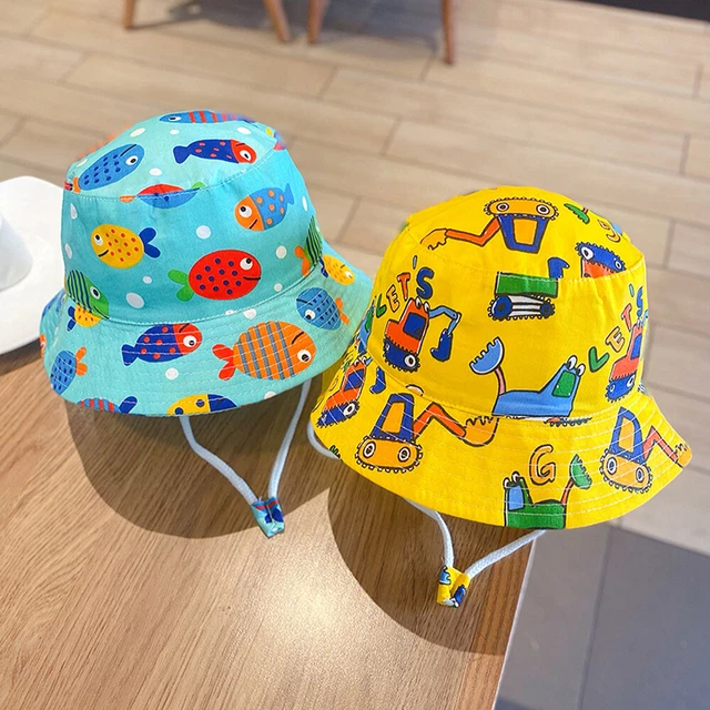 Cappello sole cartone animato bambino estate spiaggia gioco protezione solare ragazzi ragazze bambini berretto a secchio
