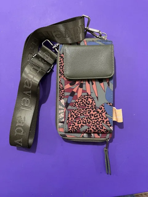 Samantha Brown travel to go wallet in jungle pattern travel strap