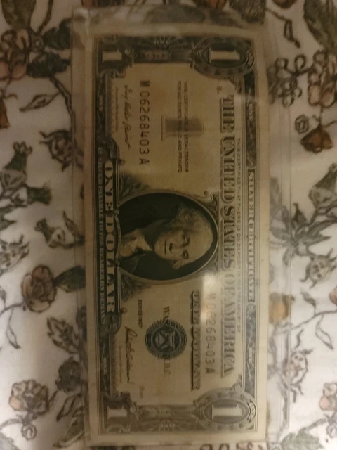 ✔ One 1957 Blue Seal $1 Dollar Silver Certificate, VG/VF, Old US One Dollar Bill
