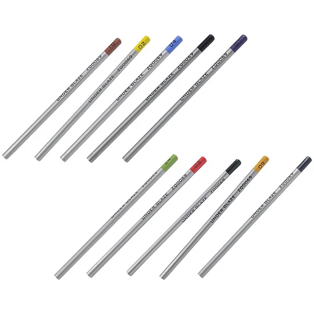 Ensemble de crayons vibrants et durables pour peinture céramique sous émail