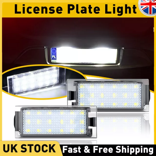 For Renault Megane Master Laguna Clio Trafic LED License Number Plate Light Lamp