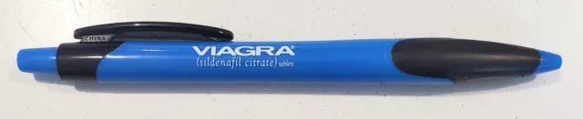 20 VIAGRA Drug Rep Click Pens Brilliant Blue VINTAGE! Gag Gift Birthday Smooth 2