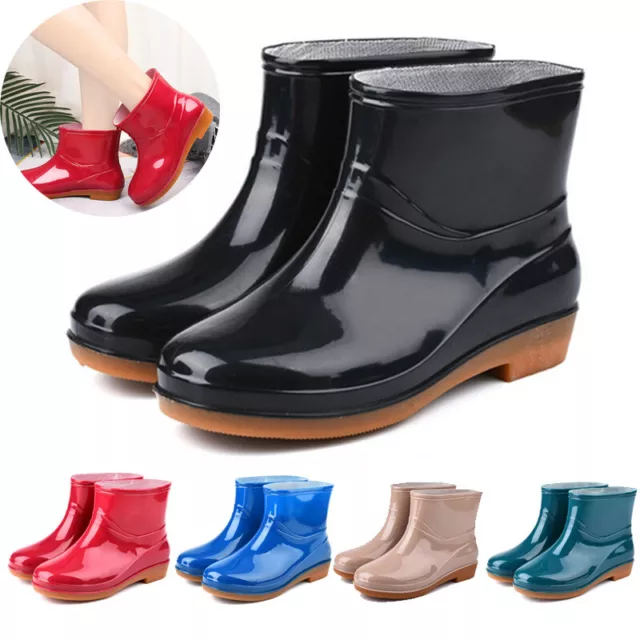 Women's Ankle Rain Boots Antislip Short Gumboots Outdoor Garden Bootie Shoes AU