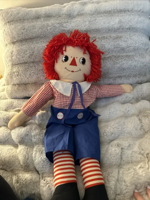 Vintage 1986 Applause Knickerbocker Raggedy Andy Doll 24" Johnny Gruelle 8459