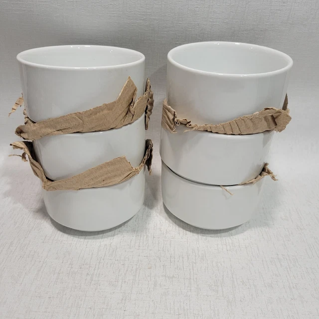 Clinton Rolled Edge, Stacking Bouillon Bowl 12 Oz., Porcelain, White, Set Of 6