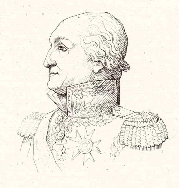 Portrait XIXe Maréchal Bon Adrien Jeannot de Moncey Duc de Conegliano Napoléon