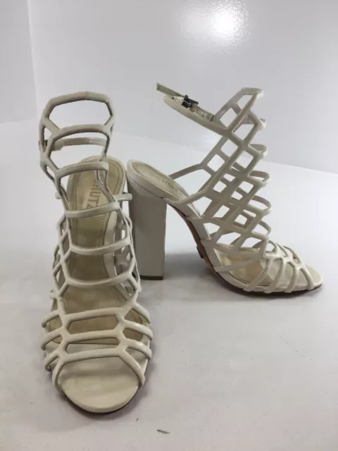 Schutz Womens Jaden Open Toe Heels Color Pearl Size US:7.5B NEW #