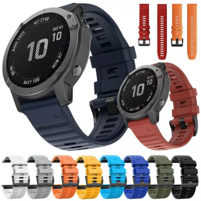 For Garmin Fenix 7X 7 6X 6 Pro 5X 5 Epix 3HR Silicone Watch Band Quick Fit Strap